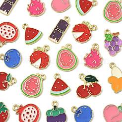 60 Stück 15 Stile Obstlegierung Emaille Charms&nbsp;FIND-FS0004-66