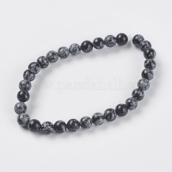 Naturschneeflocke Obsidian Perlen Stränge&nbsp;X-G-G515-6mm-01