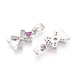 Pendentifs avec zircon cubiques à micro-pavés en laiton&nbsp;KK-N257-69P
