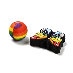 25 pieza de cuentas focales de silicona redondas y de mariposa&nbsp;SIL-L005-02F