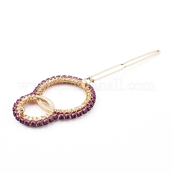 Mollette per capelli con perline di pietre preziose geometriche cave in lega&nbsp;PHAR-JH00075-02