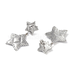 Orecchini pendenti in acciaio inossidabile 304 con stella dalla texture anti-ossidazione&nbsp;EJEW-L283-018P