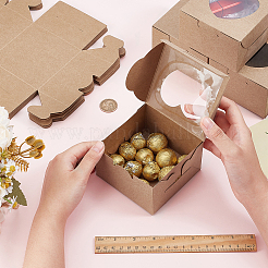 Cajas de regalo cuadradas para almacenamiento de muffins de papel kraft&nbsp;CON-WH0095-95B