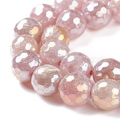 Perle rotonde naturali di quarzo fragola elettrolitico&nbsp;G-P447-B02-01