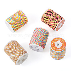 5 Rolle 5 Farben 4-fädige Polycotton-Kordel mit Metallicfaden&nbsp;OCOR-TA0003-07