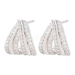 Boucles d'oreilles en laiton avec zircone cubique de micro pave&nbsp;EJEW-G471-53P