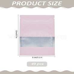 40 Stück rechteckige Mylar-Beutel aus Verbundmaterial mit transparentem Fenster und Reißverschluss.&nbsp;ABAG-LP0001-38A
