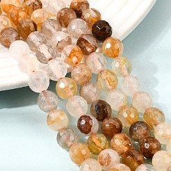 Brins de perles de quartz hématoïde jaune naturel&nbsp;G-I003-8mm-04