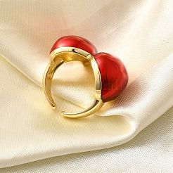 Manschettenringe aus Messing und Emaille für Damen&nbsp;RJEW-B114-01G