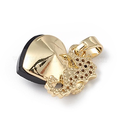 Ciondoli in vero ottone placcato oro 18k placcato in cremagliera con micro pavé di zirconi cubici&nbsp;KK-C015-02G-09