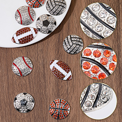 10 pz 5 stili di cabochon in lega di strass per palline sportive&nbsp;FIND-SC0023-43