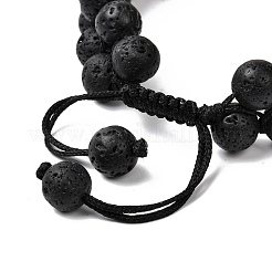 Bracelet de perles tressées en pierre de lave naturelle et mélange de pierres précieuses&nbsp;X1-BJEW-JB06961-01