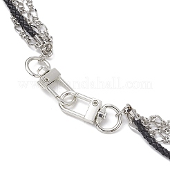 Sommer 304 Edelstahl Figaro Kette & geflochtene Lederkordel Kettengürtel&nbsp;NJEW-C00034