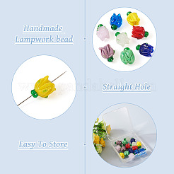 16pcs 8 Farben handgemachte Bunte Malerei-Perlen&nbsp;LAMP-TA0001-33