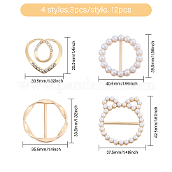 12 Stück 4 Stile Schnallenverschlüsse aus Legierungsharz&nbsp;FIND-GL0002-20