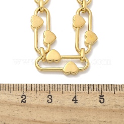 Collares de cadena de eslabones de corazón ovalados de acero inoxidable 304 para mujer&nbsp;NJEW-B123-01G