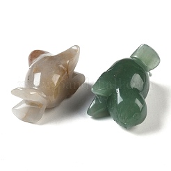Figurines d'otaries sculptées en pierres précieuses naturelles mélangées&nbsp;DJEW-M015-08