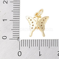 Placage de crémaillère en laiton micro pavé breloques en zircone cubique claire&nbsp;KK-Z060-05G-01