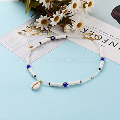 Collares con colgante de concha de cauri natural&nbsp;NJEW-JN03242