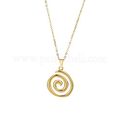 Colliers avec pendentif en spirale en acier inoxydable 304 Vortex pour femmes&nbsp;FS-WG460C0-02