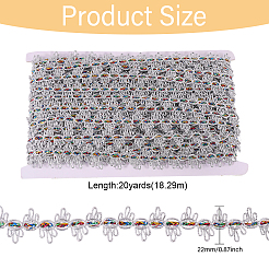 Ruban de bordure en dentelle à paillettes en polyester de 20 mètre&nbsp;OCOR-WH0082-340B