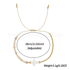Verstellbare Armbänder aus geflochtenen Glas- und Messingperlen&nbsp;TB8315-1