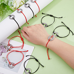10 Stück 2 Farben umweltfreundliche koreanische geflochtene Perlenarmbänder aus gewachstem Polyester&nbsp;BJEW-DC00004