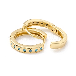 Orecchini a cerchio huggie con zirconi cubici placcati oro reale 18k per ragazze donne&nbsp;EJEW-I260-01G-NR