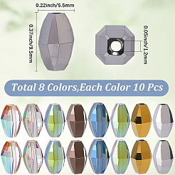 80 pièces 8 couleurs galvanoplastie perles de verre transparentes&nbsp;EGLA-SC0001-71