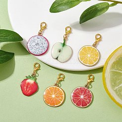 Decorazioni pendenti in smalto in lega a tema frutta&nbsp;HJEW-JM01358