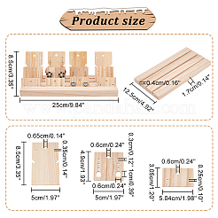Espositori per orecchini in legno a 3 slot&nbsp;EDIS-WH0012-85