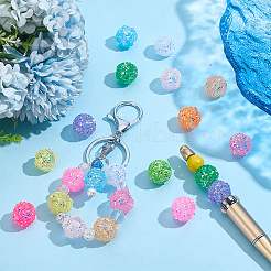 24pcs 12 couleurs perles acryliques opaques&nbsp;FIND-PH0027-61