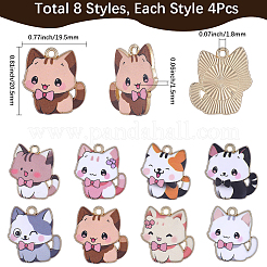 32 pièces 8 styles pendentifs en émail en alliage de zinc&nbsp;ENAM-BM0001-24