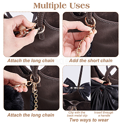 4 chaînette d'extension de sac en aluminium et pendentif décoratif&nbsp;HJEW-FG00045