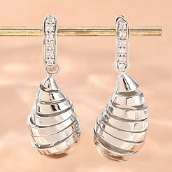 Messing micro pave zirkonia baumeln Creolen&nbsp;EJEW-G471-54P