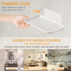 4 borsa 2 stili mensole da parete pieghevoli in plastica per il bagno&nbsp;ODIS-DL0001-07