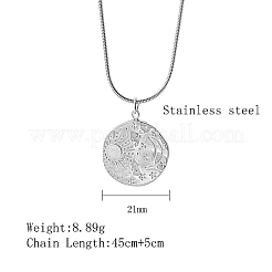 Collane con ciondolo luna e sole in acciaio inossidabile 304 anti-ossidazione&nbsp;XK8598-2