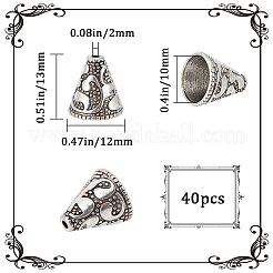 40 pz di perline in lega conica in stile tibetano&nbsp;FIND-SC0007-94