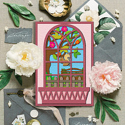 Fensteransicht-Schablonen aus Kohlenstoffstahl&nbsp;DIY-WH0309-2005