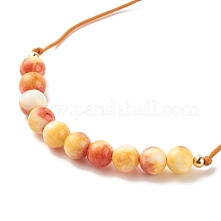 Pulsera redonda de cuentas trenzadas de jade blanco natural&nbsp;BJEW-JB07969