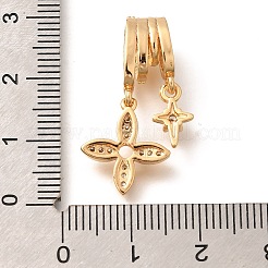 Pendentifs avec zircon cubiques à micro-pavés en laiton&nbsp;KK-C085-11G
