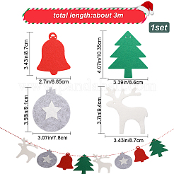 Weihnachtsbanner mit Stoffflaggen&nbsp;DIY-WH0401-91