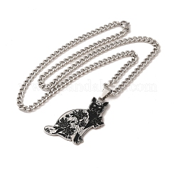 201 colliers pendentifs en acier inoxydable émaillé&nbsp;NJEW-P293-03P