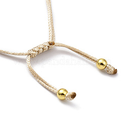 Braccialetto da donna regolabile con perline di vetro e catene in ottone&nbsp;BJEW-O187-12