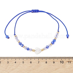 Verstellbare geflochtene Armbänder aus Glas- und natürlichen Trochidenmuschelperlen&nbsp;BJEW-MZ00322
