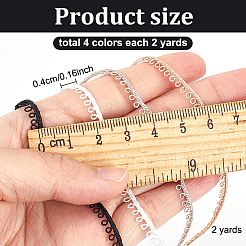 8 Yards 4 Farben Viskoseknopf-Schleifenband&nbsp;OCOR-GO0001-17
