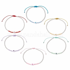 Bracelets tressés en perles rondes en laiton pour femmes&nbsp;BJEW-JB11718