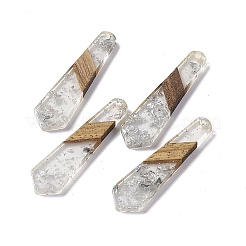 Pendentifs en résine transparente et bois de noyer&nbsp;RESI-M027-10B