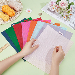 8 Stück 8 Farben Kunststoff-Netz-Canvas-Blätter&nbsp;DIY-BC0015-46