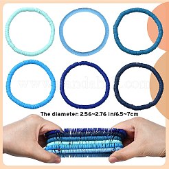 6 Stück 6 Farben handgefertigte Stretch-Armbänder aus Polymerton&nbsp;BJEW-SW00139